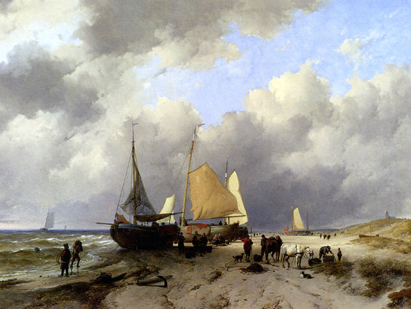  Remigius Adriannus Van Haanen Unloading The Catch - Art Print