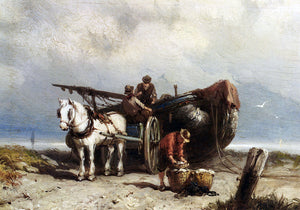  Johannes Hermanus Koekkoek Unloading The Catch - Art Print