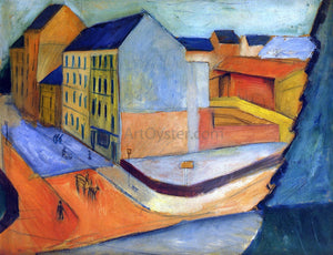  August Macke Unsere Strasse mit Reitbahn, Bonn - Art Print