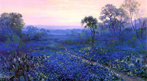  Julian Onderdonk Untitled (also known as Bluebonnet Landscape with Catci, Road and Mountain Laurel) - Art Print