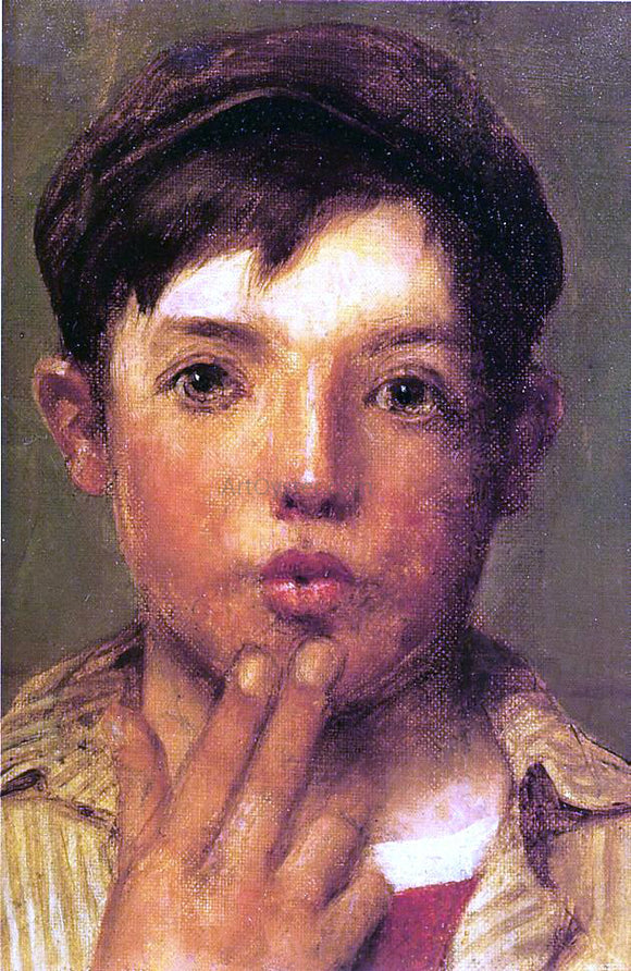  John George Brown Urchin Head of Boy - Art Print