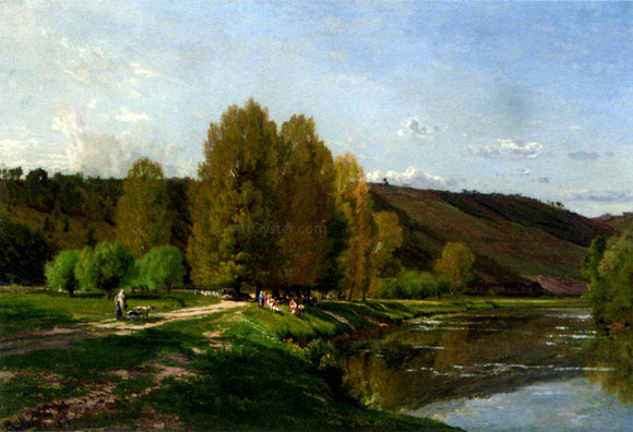 Alexandre Rene Veron Vaches Au Bord D'un Fleuve - Art Print
