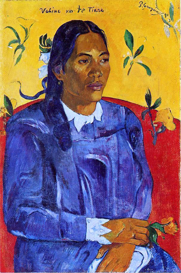  Paul Gauguin Vahine no te Tiare (also known as Woman with a Flower) - Art Print