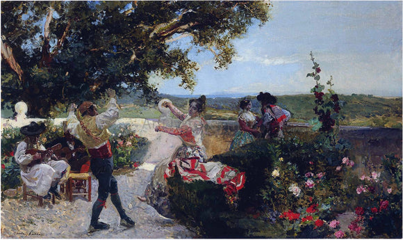  Joaquin Sorolla Y Bastida Valencian Dance in an Orange Grove - Art Print