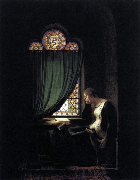  Fleury-Francois Richard Valentine of Milan Mourning her Husband, the Duke of Orleans - Art Print