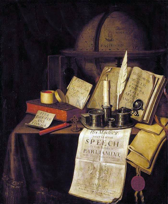  Edwart Collier Vanitas Still-Life - Art Print