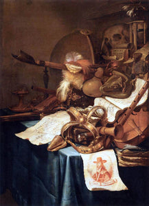  Vincent I Laurensz. Van der Vinne Vanitas with a Royal Crown - Art Print