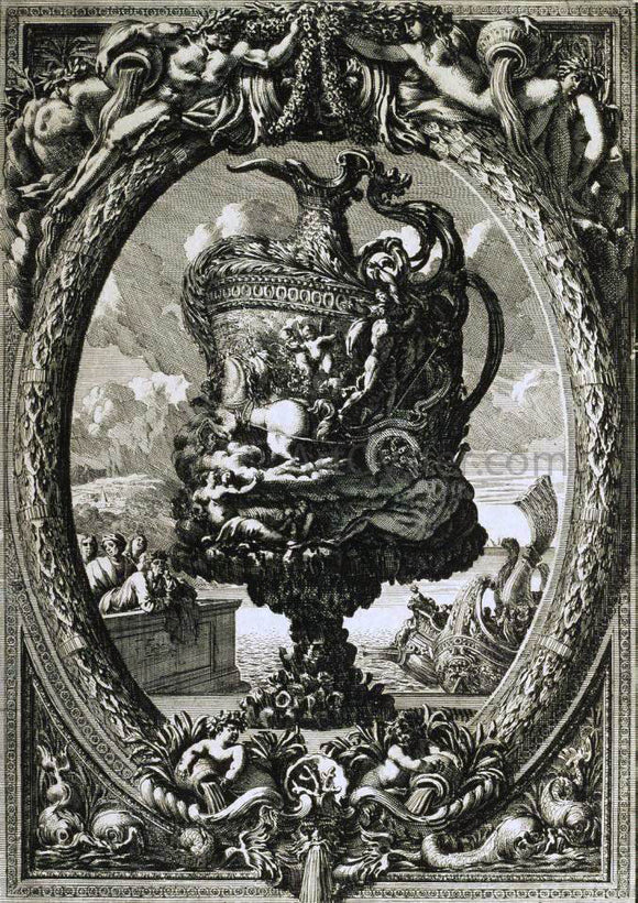  Jean Le Pautre Vase in a Cartouche - Art Print