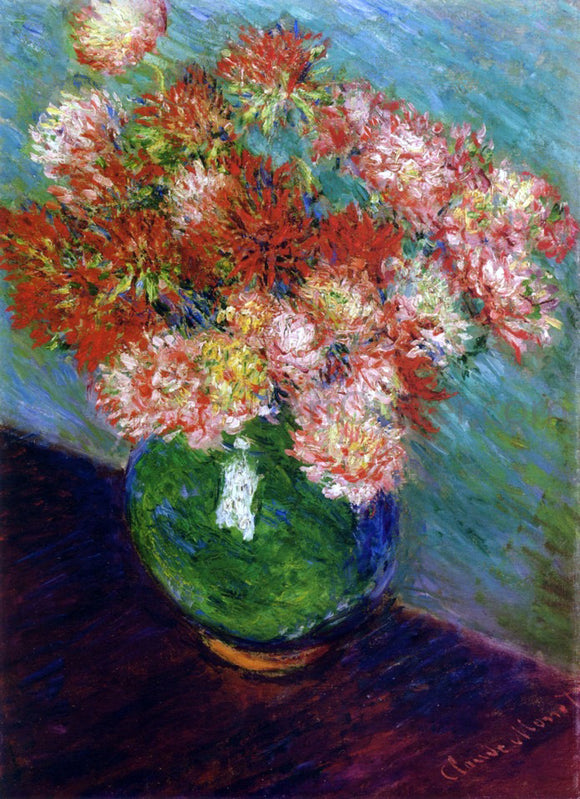  Claude Oscar Monet Vase of Chrysanthemums - Art Print