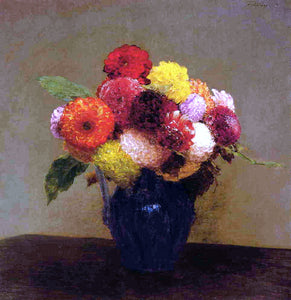  Henri Fantin-Latour Vase of Dahlias - Art Print