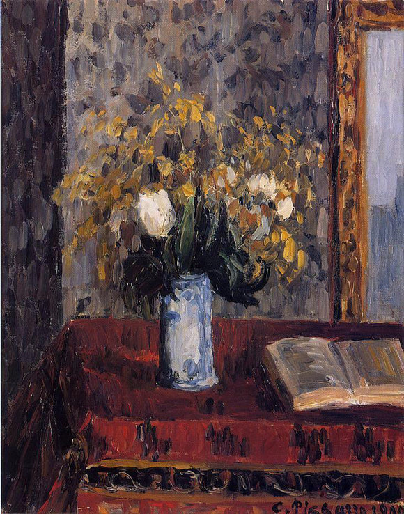  Camille Pissarro Vase of Flowers, Tulips and Garnets - Art Print