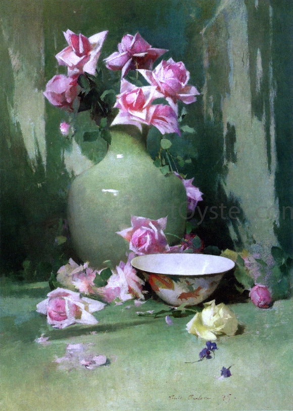  Emil Carlsen Vase of Roses - Art Print