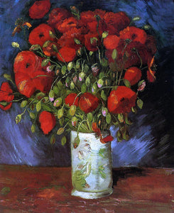  Vincent Van Gogh Vase with Red Poppies - Art Print