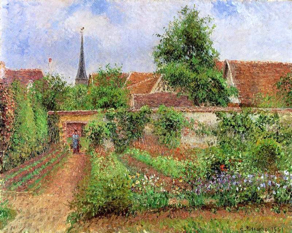  Camille Pissarro Vegetable Garden in Eragny, Overcast Sky, Morning - Art Print