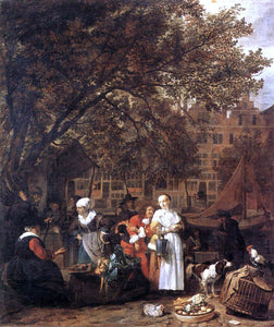  Gabriel Metsu Vegetable Market in Amsterdam - Art Print