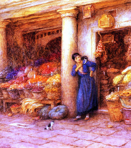  Helen Allingham Venetian Fruit Stall - Art Print