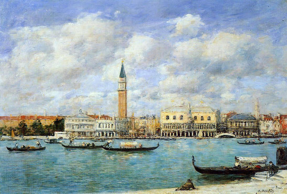  Eugene-Louis Boudin At Venice, the Campanile, View of Canal San Marco from San Giorgio - Art Print