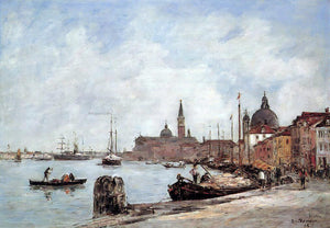  Eugene-Louis Boudin Venice, the Dock of the Guidecca - Art Print