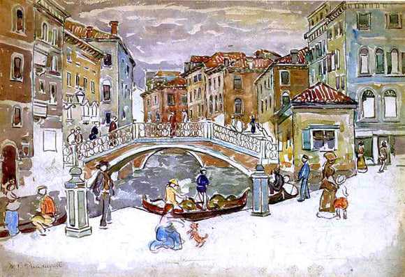  Maurice Prendergast Venice, The Little Bridge - Art Print