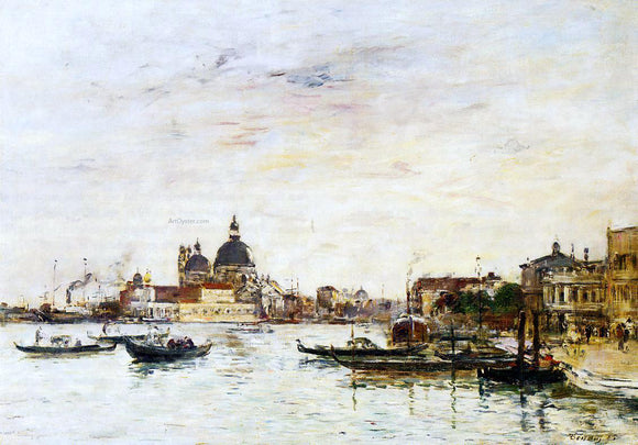  Eugene-Louis Boudin Venice, the Mole at the Entrance of the Grand Canal and the Salute - Art Print