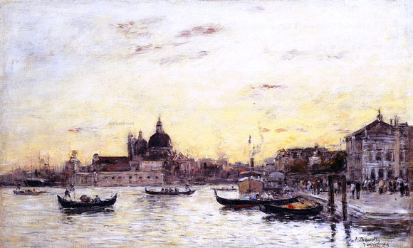  Eugene-Louis Boudin Venice, The Mole at the Entrance to the Grand Canal and the Salute - Art Print
