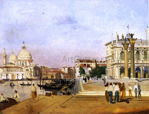  Ippolito Caffi Venice, the Molo Towards Ovest - Art Print