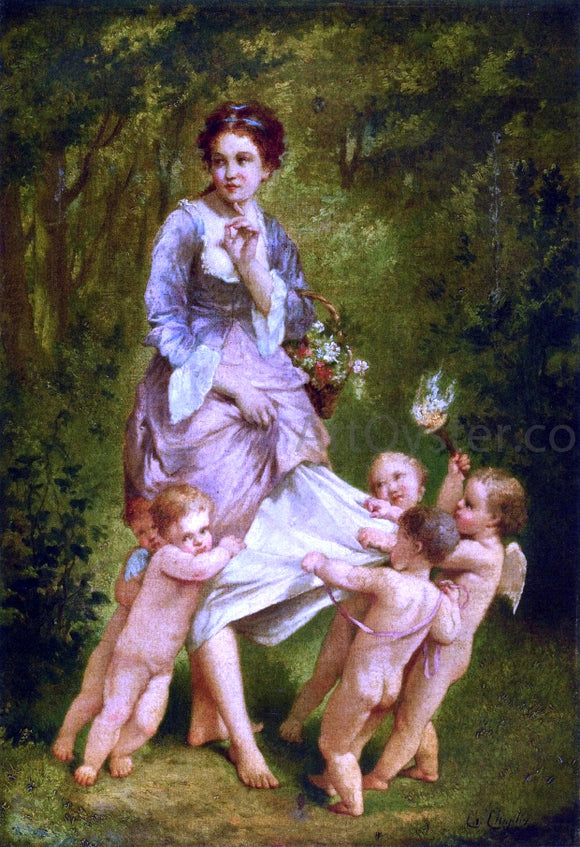  Charles Chaplin Venis with Putti - Art Print