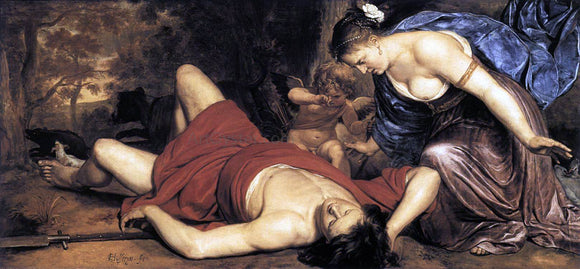  Cornelis Holsteyn Venus and Amor Mourning the Death of Adonis - Art Print