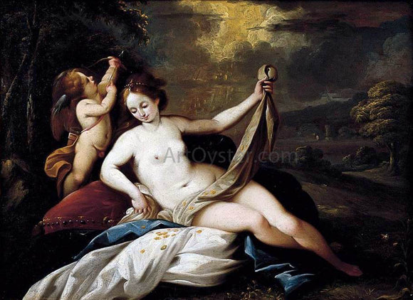  Giuseppe Nuvolone Venus and Cupid in a Landscape - Art Print