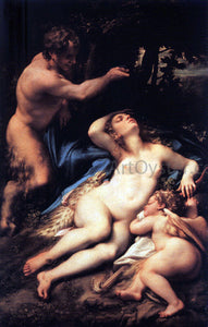  Correggio Venus and Cupid with a Satyr - Art Print