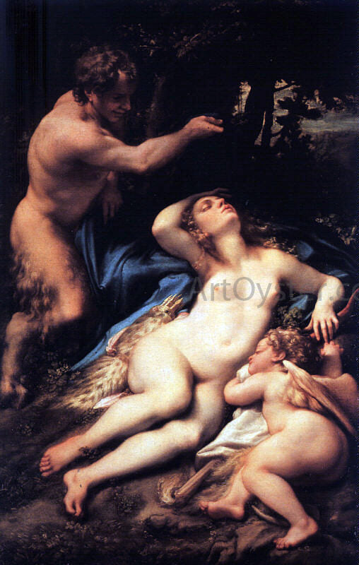  Correggio Venus and Cupid with a Satyr - Art Print