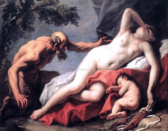  Sebastiano Ricci Venus and Satyr - Art Print