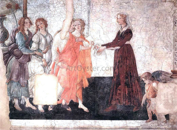  Sandro Botticelli Venus and the Graces Offering Gifts to a Young Girl - Art Print