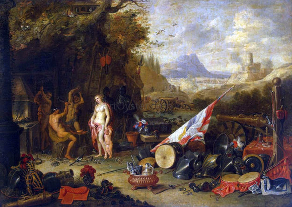  Jan Van I Kessel Venus at the Forge of Vulcan - Art Print