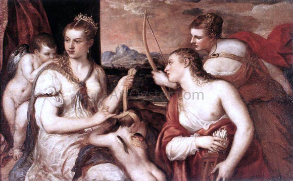  Titian Venus Blindfolding Cupid - Art Print