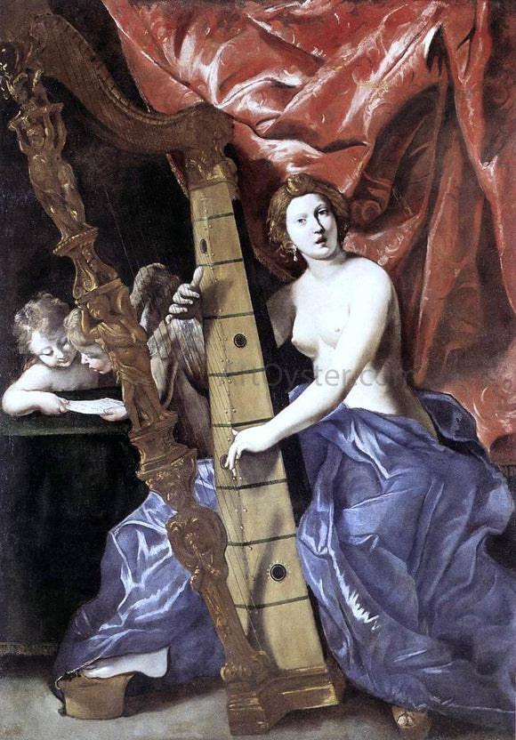  Giovanni Lanfranco Venus Playing the Harp (Allegory of Music) - Art Print