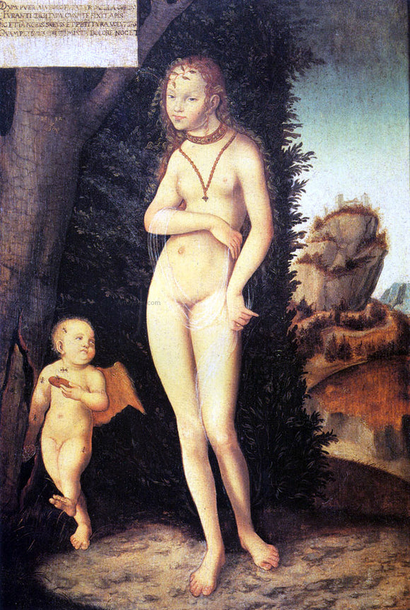  The Elder Lucas Cranach Venus with Cupid the Honey Thief - Art Print