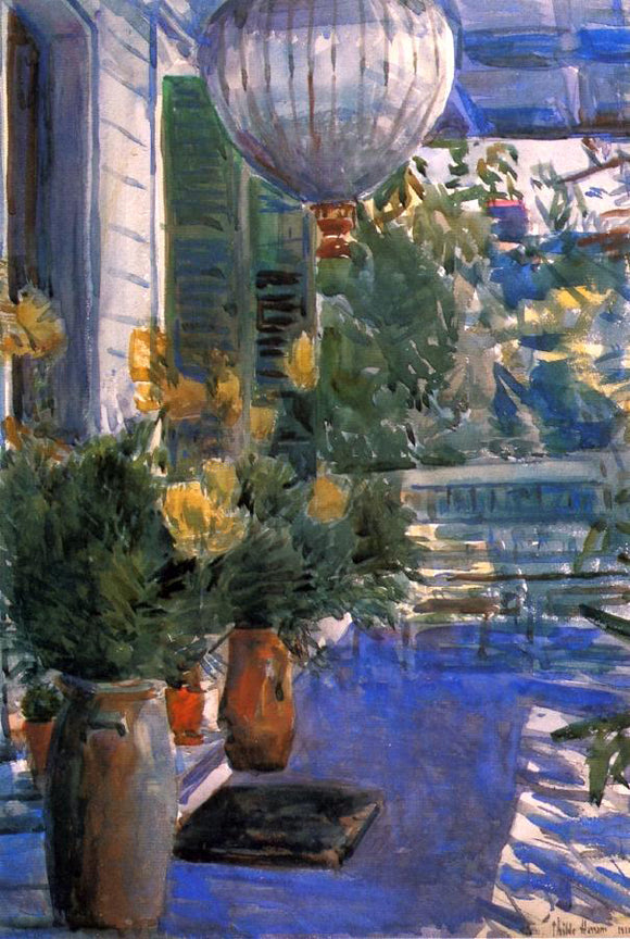  Frederick Childe Hassam Veranda of the Old House - Art Print