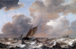  Jan Porcellis Vessels in a Strong Wind - Art Print