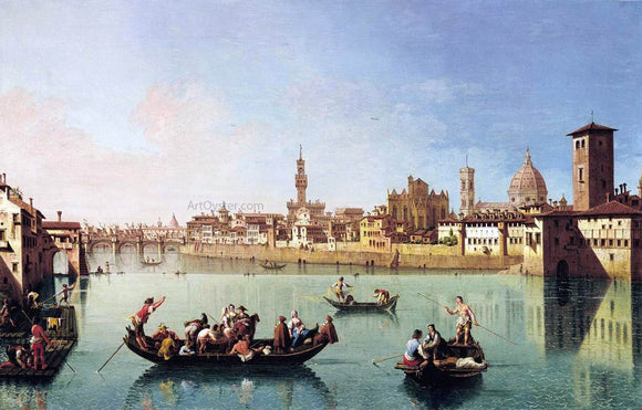  Giuseppe Zocchi View af the Arno in Florence - Art Print