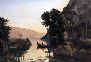  Jean-Baptiste-Camille Corot View at Riva, Italian Tyrol - Art Print