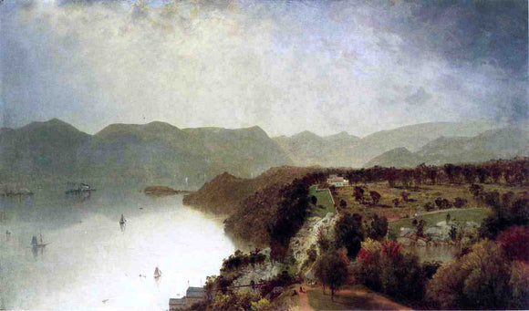  John Frederick Kensett View from Cozzens Hotel near West Point - Art Print