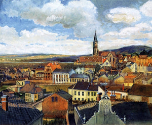  Egon Schiele View from the Drawing Classroom, Klosterneuburg - Art Print