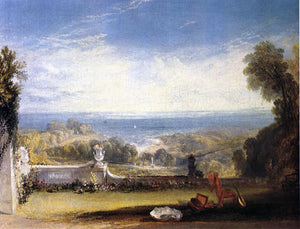  Joseph William Turner View from the Terrace of a Villa at Niton, Isle of Wight, from Sketches by a Lady - Art Print
