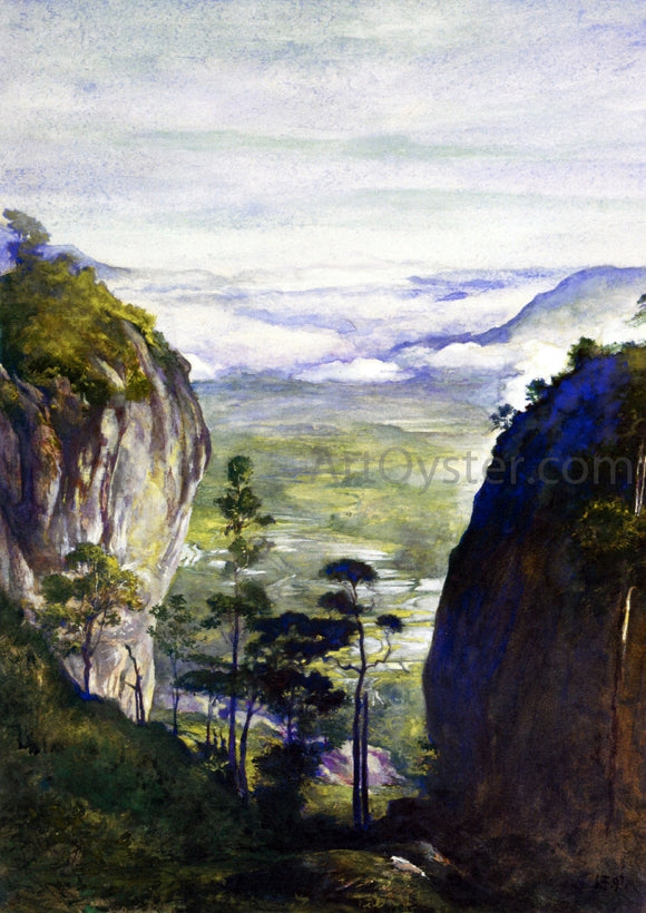  John La Farge View in Ceylon, near Dambulla, Looking Down Over Rice-Fields - Art Print