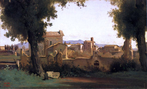  Jean-Baptiste-Camille Corot View in the Farnese Gardens - Art Print