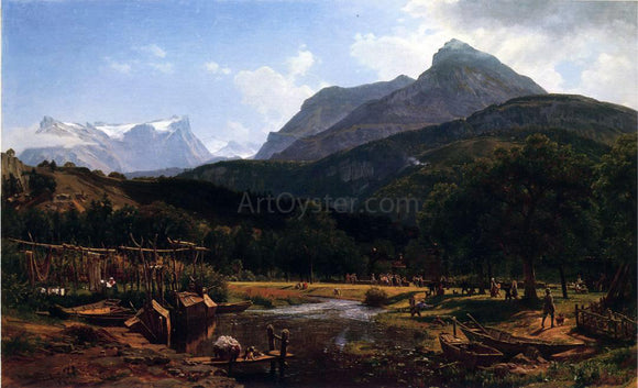  Thomas Worthington Whittredge View near Lake Lucerne - Art Print