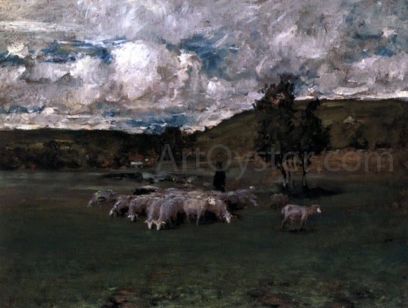  William Merritt Chase View near Polling (also known as Landscape with Sheep) - Art Print