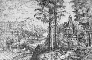  Hanns Lautensack View of a Town along the River with a Church on the Right Bank - Art Print