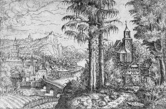  Hanns Lautensack View of a Town along the River with a Church on the Right Bank - Art Print